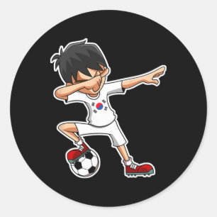 Adesivo Menino de Futebol Dabbing Camisa da Coreia do Sul,