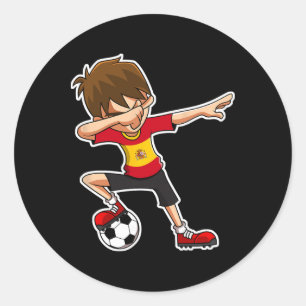 Adesivo Menino de Futebol Dabbing Camisa da Espanha, Crian