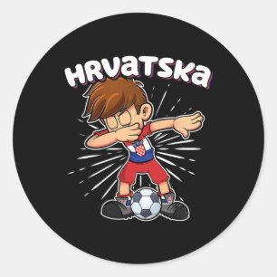 Adesivo Menino de futebol Dabbing Croácia Jersey Hrvatska
