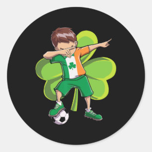 Adesivo Menino de Futebol Dabbing Dia de São Patrício Cria