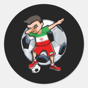 Adesivo Menino de Futebol Dabbing Irã Camisa Fãs de Futebo