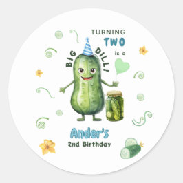 Adesivo Menino do Grande Picles de Dill Aniversário Qualqu