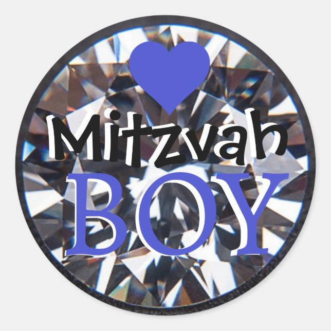 Adesivo Menino do Mitzvah Diamante (Frente)