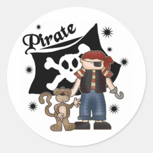 Adesivo Menino do pirata com macaco