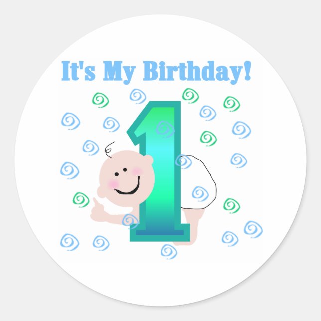Adesivo Menino é o meu primeiro aniversario (Frente)