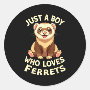 Adesivo Menino Engraçado Ama Furões Animal Fofo