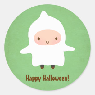 Adesivo Menino Fantasma Fofo Não Tão Assustador Halloween