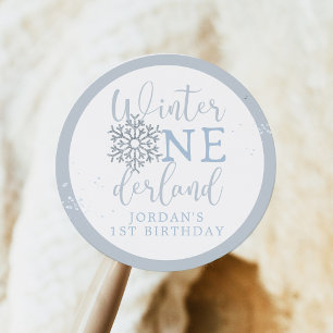 Adesivo Menino Favor de Inverno Onederland, Floco de Neve