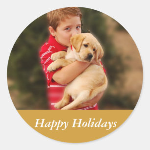 Adesivo Menino & filhote de cachorro novo para o Natal
