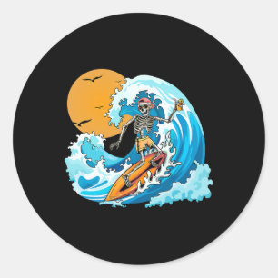 Adesivo Menino Legal Férias de Verão Esqueleto Surfando Ha