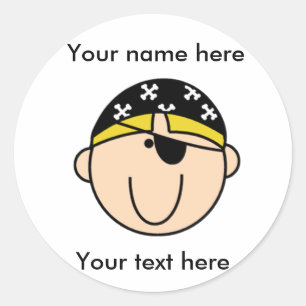 Adesivo Menino louro personalizado do pirata