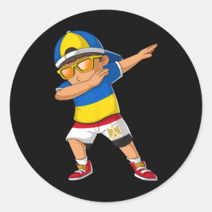 Adesivo Menino meio ucraniano meio egípcio Bandeira da Ucr