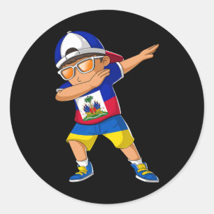 Adesivo Menino Metade Haitiano Metade Ucraniano Bandeira d