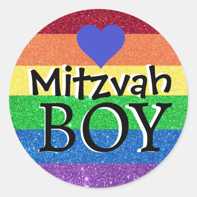 Adesivo Menino Mitzvah Arco-íris (Frente)