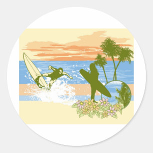Adesivo menino novo da menina da praia de Havaí do