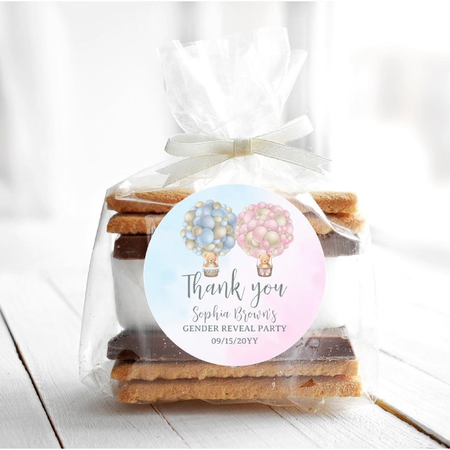 Adesivo Menino ou Menina Festa de Chá de fraldas de Revela (Criador carregado)