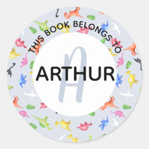 Adesivo Meninos Dinossauro Monograma e Nome