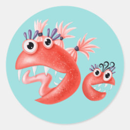 Adesivo Meninos Engraçados E Engraçados Do Monstro Bonito