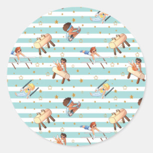 Adesivo Meninos ginástica Anéis paralelos Bares Pommel Hor