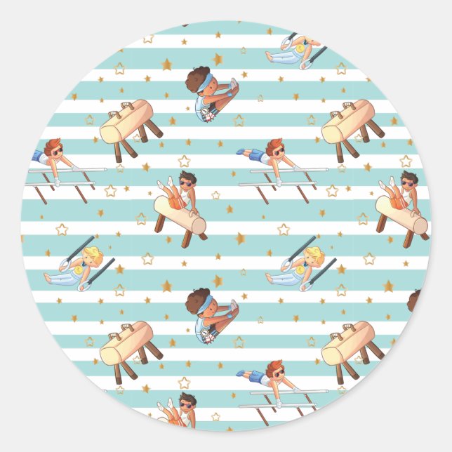 Adesivo Meninos ginástica Anéis paralelos Bares Pommel Hor (Frente)