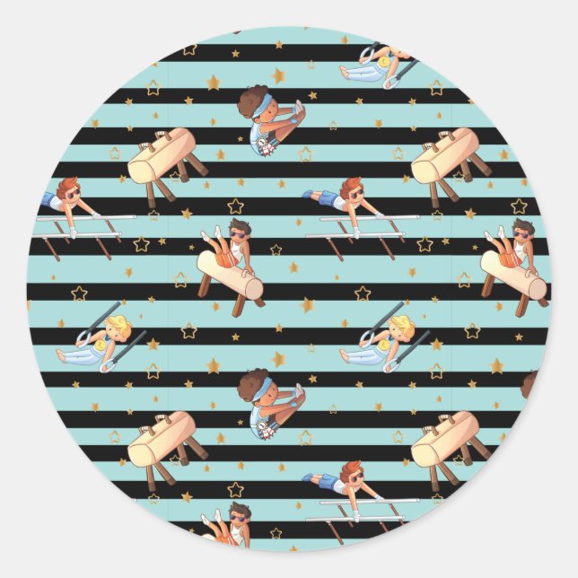 Adesivo Meninos ginástica Anéis paralelos Bares Pommel Hor (Frente)