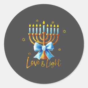 Adesivo Menorá de Amor Luz de Chanuká Hanukkah Azul Coquet