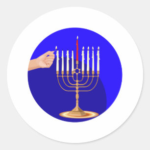 Adesivo Menorah no azul