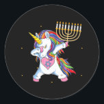 Adesivo Menorah Unicorn Jewnicorn Hanukkah Pajamas<br><div class="desc">Menorah Unicorn Jewnicorn Hanukkah Pajamas</div>