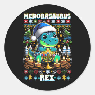 Adesivo Menorasaurus Rex Dino Trex Suéter Feio de Natal 