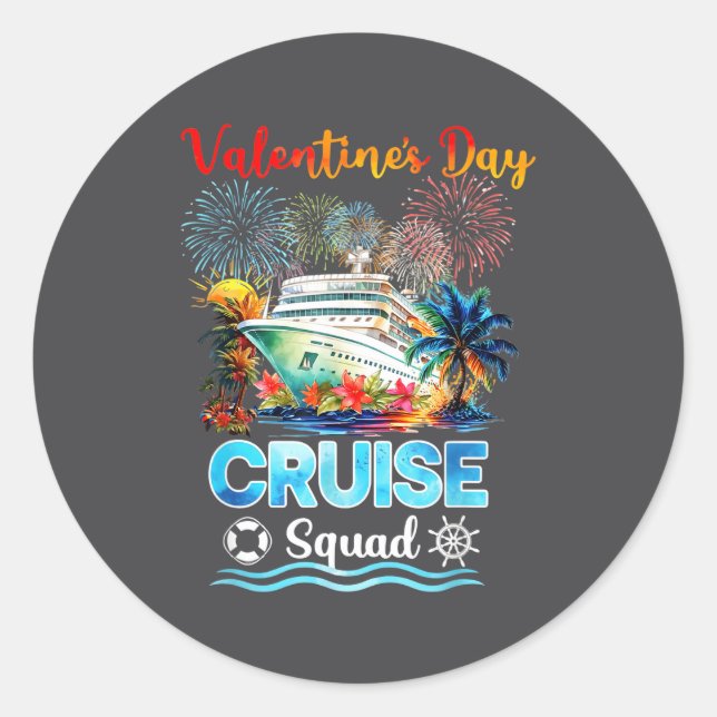Adesivo Mens Cruise Squad Valentine's Day Vacation Travel  (Frente)