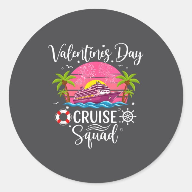 Adesivo Mens Cute Valentines Day Cruise Squad 20026 Design (Frente)
