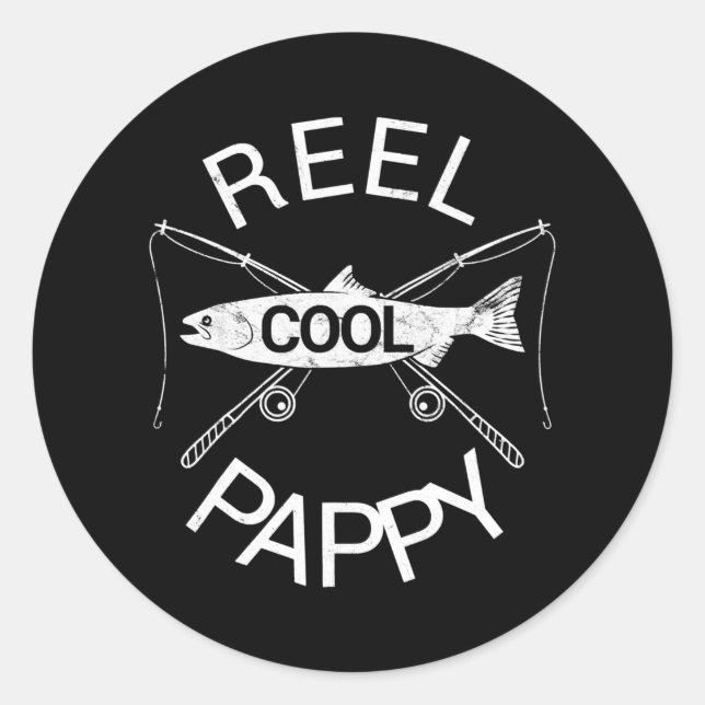 Adesivo Mens Father's Day REEL COOL PAPPY Fish Grandpa (Frente)