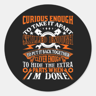 Adesivo Mens Funny Mechanic Curioso Clever