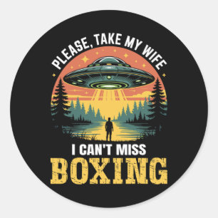 Adesivo Mens Funny Ufo Boxing Piada Abdução de Alienígenas