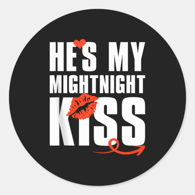 Adesivo Mens He's My Midnight Kiss Happy New Year Matching (Frente)