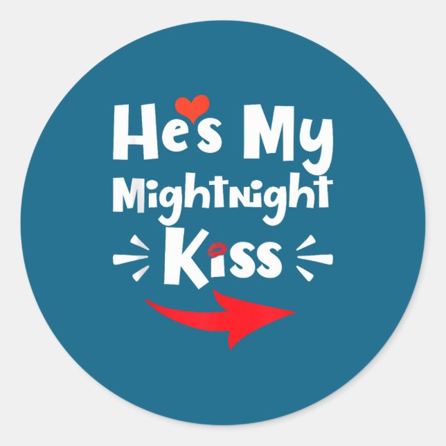 Adesivo Mens He's My Midnight Kiss Happy New Year Matching (Frente)