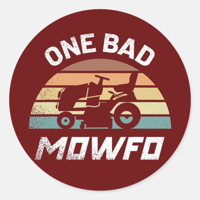 Adesivo Mens One Bad Mowfo Engraçado Leão de Cuidados (Frente)
