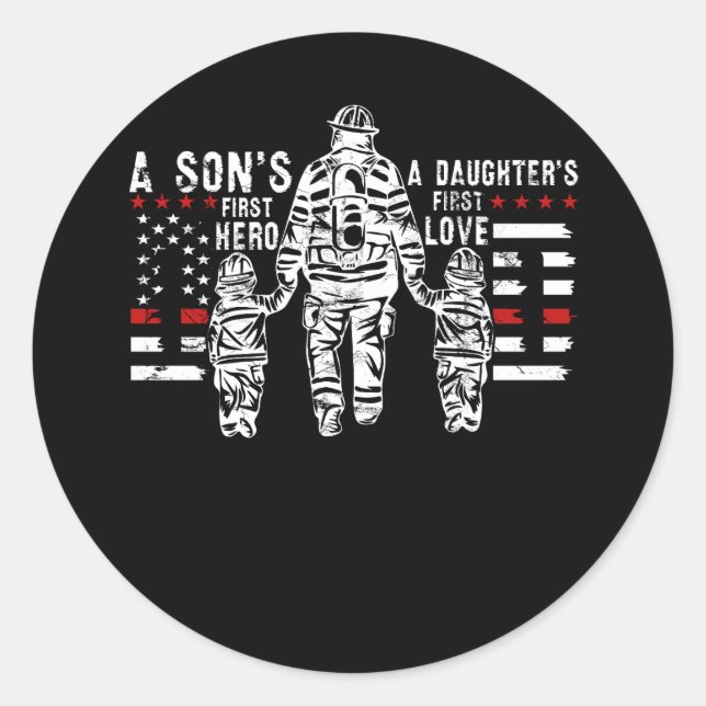 Adesivo Mens Orgulhosos Bombeiro Pai Pai Fireman Pai Fathe (Frente)