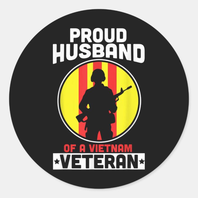 Adesivo Mens Orgulhosos Marido De Um Veterano Vietnã Ameri (Frente)