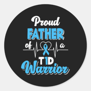 Adesivo Mens Orgulhosos Pai De Um Guerreiro T1D Diabete Di