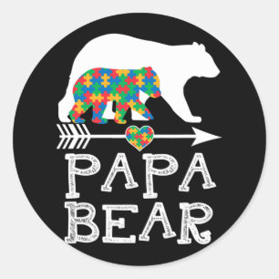 Adesivo Mens Papa Urso Autismo Homens Pai Autismo Autismo