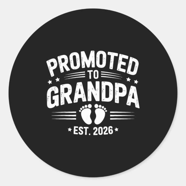 Adesivo Mens Promoted To Grandpa Est 2026 New Grandpa Preg (Frente)
