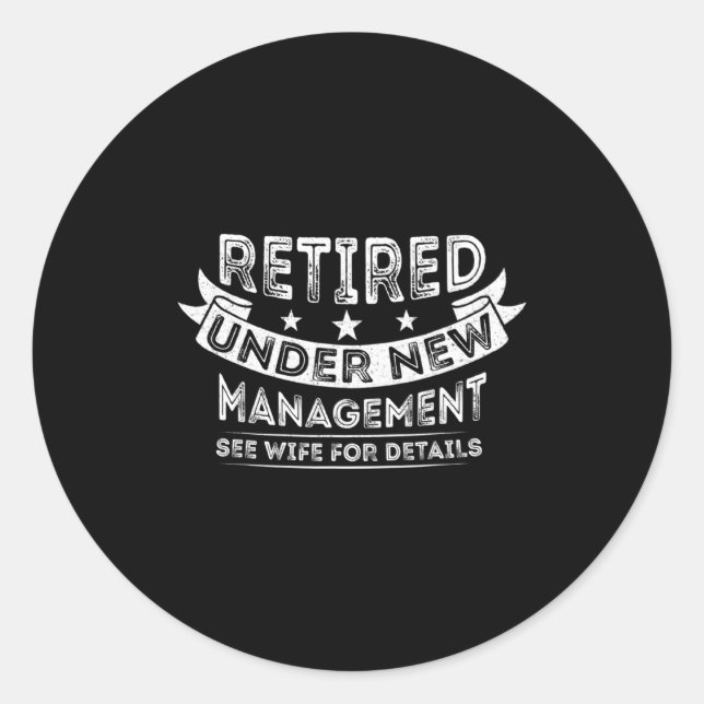 Adesivo Mens Retired Under New Management Since 2022 Retir (Frente)