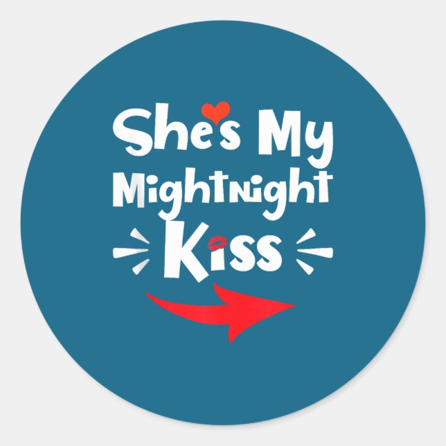 Adesivo Mens She's My Midnight Kiss Happy New Year Matchin (Frente)