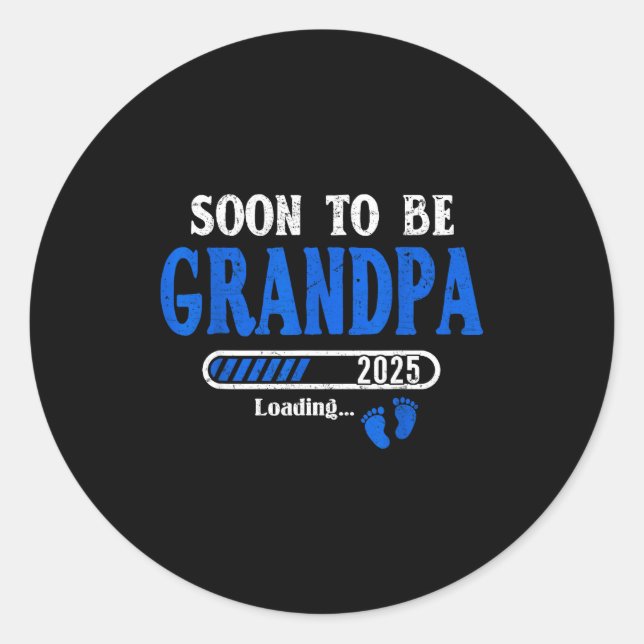 Adesivo Mens Soon To Be Grandpa Est.2025 New Grandpa Pregn (Frente)