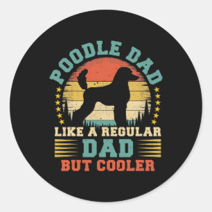Adesivo Mens Vintage Poodle Pai Como Um Poodle De Pai Regu