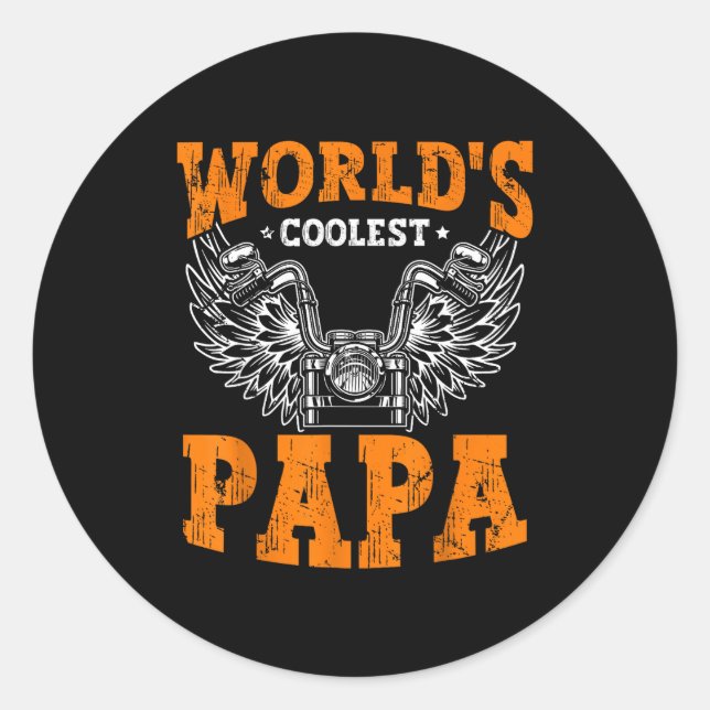 Adesivo Mens World's Coolest Papa Dad In The World Father' (Frente)