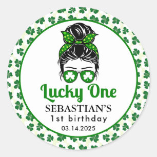 Adesivo Mensageiro Sortudo Uma primeiro aniversario