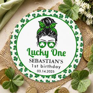 Adesivo Mensageiro Sortudo Uma primeiro aniversario