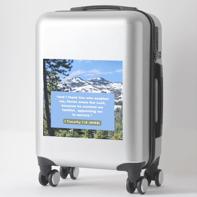 Adesivo Mensagem de Fé - Bíblia - 1 Timothy 1-12 - Vinil (Mala)